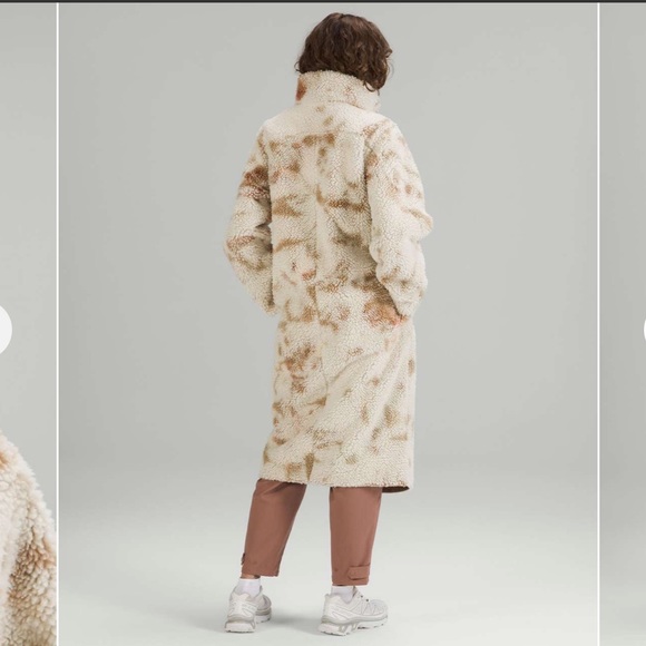 Lululemon lab Textured Fleece Coat Diamond Dye Light Ivory Dusty Bronze - Picture 6 of 11
